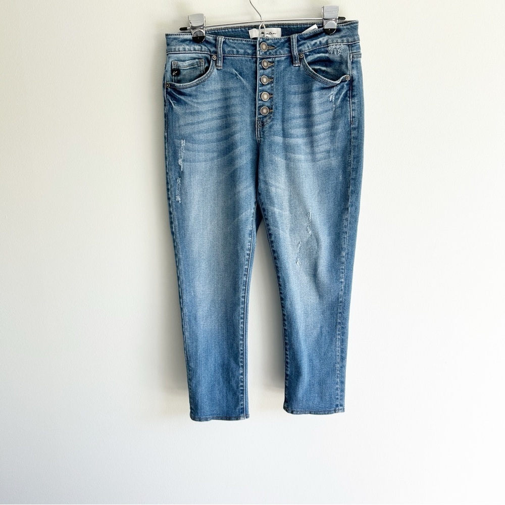 Kancan Cropped High Rise Button Front Slightly Di… - image 1